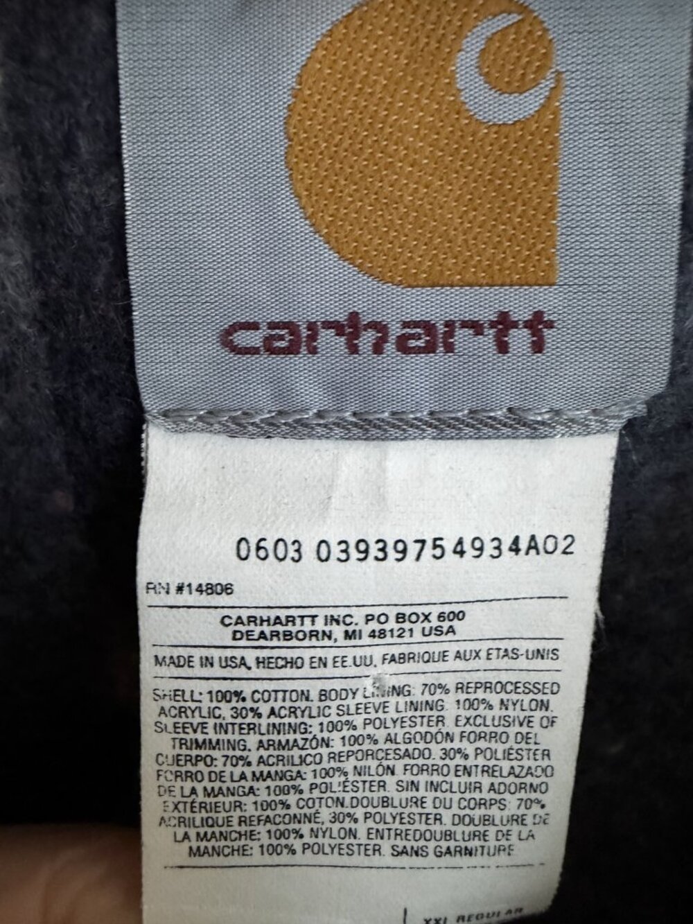 Vintage 2003 Carhartt C02 CHT Chestnut Duck Chore Coat Workwear Utility XXL - Picture 9 of 11